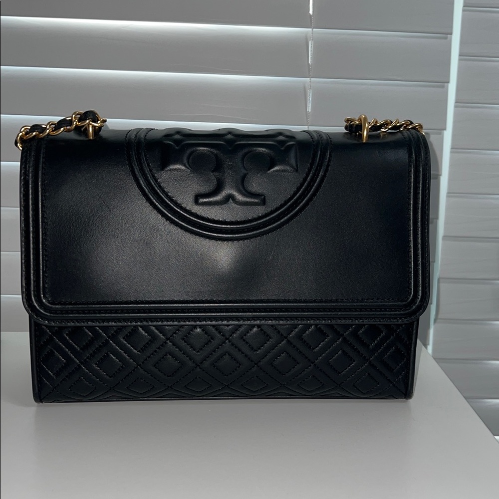 Tory Burch Crossbody Quilted Black Bag Authentic